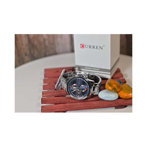 Curren Brand -  Men Watch Steel Die orange with white              SKU-174
