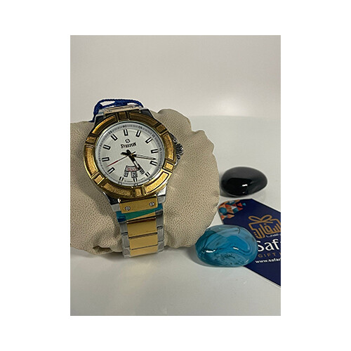 Sveston Men Watch Silver Steel in Gold in White             SKU-194