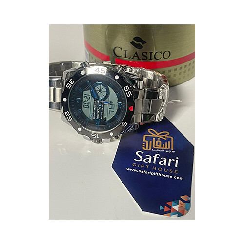 Clasico Men Watch Steel Digital Silver             SKU-207