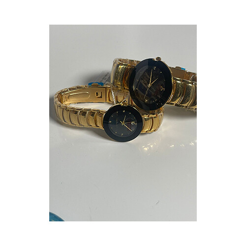 LongBo Men Women Watch Set Gold in Black             SKU-209