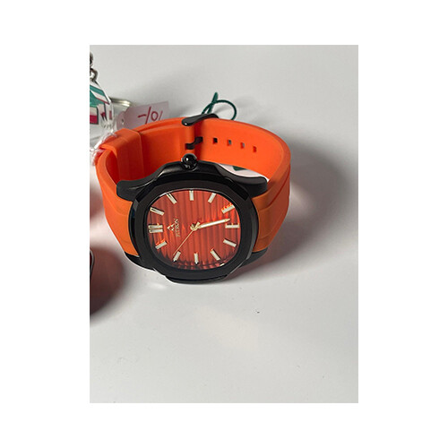 Fitron Men Sport Watch Rubber Orange Inner Orange Border Black             SKU-220