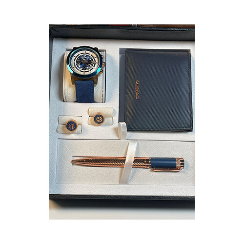 Calvnbolo Men Watch Set with wallet Blue and Black sets             SKU-477