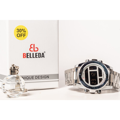 Watch -  Brand - BELLEDA - for Men- Color - Silver Digital             SKU-544