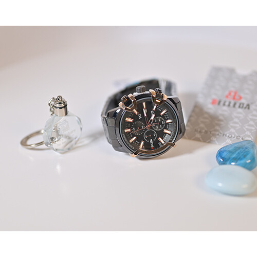 Watch -  Brand - BELLEDA - for Men- Color -Black - Inner Black             SKU-546