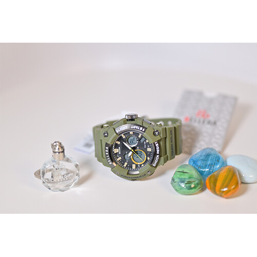 Watch -  Brand - BELLEDA - for Men- Color - Green in Black             SKU-552