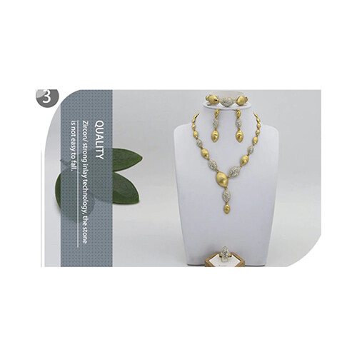 Bridal Wedding Necklace And Earring 18K Gold Plated             SKU-1032