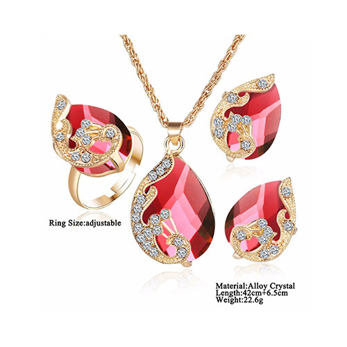 Hongyu Fashion jewelry set multiple colour crystal             SKU-1045