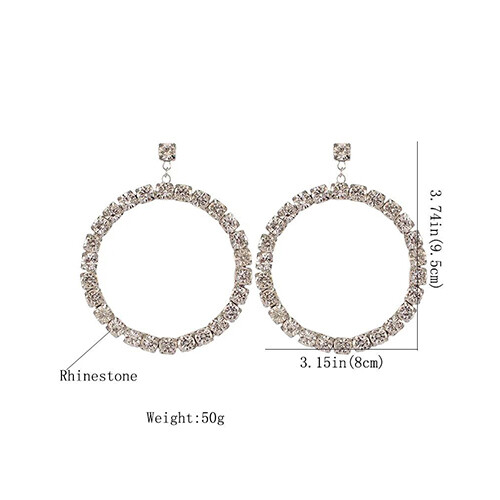 Luxury Rhinestones Charm Hoop Earrings Women             SKU-1081