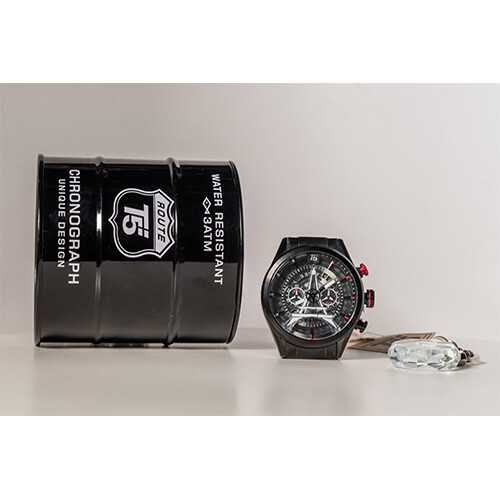 T5 WATCH WITH BLACK in Black Steel             SKU-1241