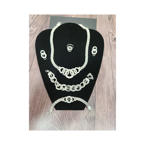 Necklace Set Silver + Rings Set             SKU-2024