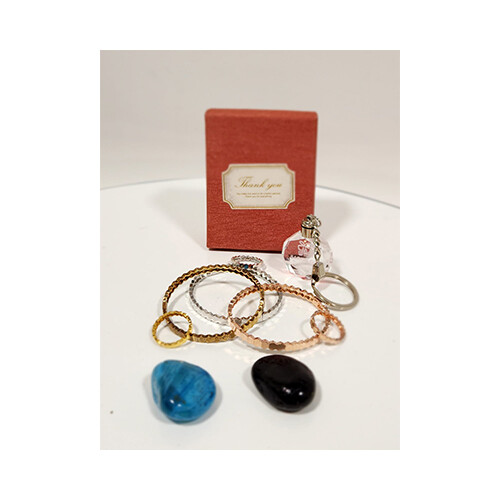 Bracelet with Ring Set set of 3 Bracelet 3 Rings Multi Color             SKU-1437