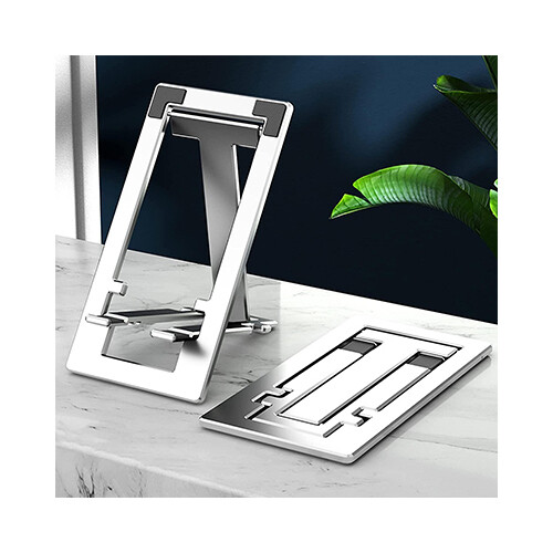 Desktop mobile phone Stand Folding Design Almunium Gray             SKU-1915