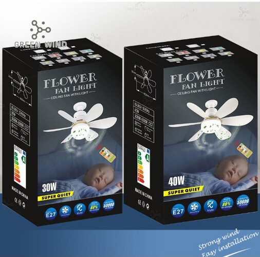 Flower fan with light sku-6064