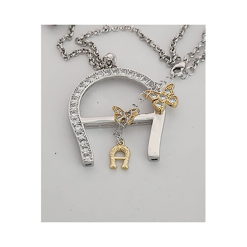 Agner Necklace For Womens & Silver with Gold Small Dimonds            SKU-1991