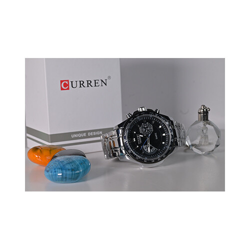 Curren Brand Watch Steel in Black             SKU-176