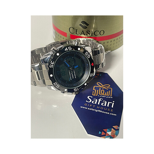 Clasico Men Watch Steel Digital Silver             SKU-207