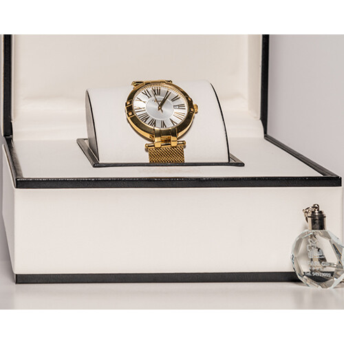 Eval Women Watch Gold in White Orginal Swiss Made             SKU-210