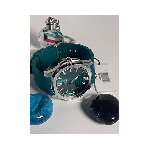Watch - FITRON  - Brand - For Men Sport Watch Rubber Green inner Green border silver SKU-221