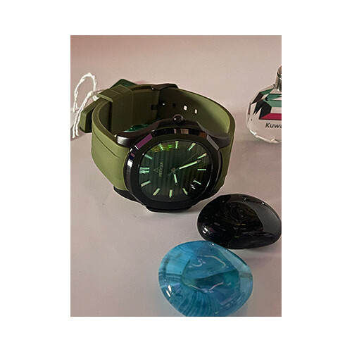 Watch - FITRON  - Brand - For Men Sport Watch Rubber Green inner Green - Border Black  SKU-222