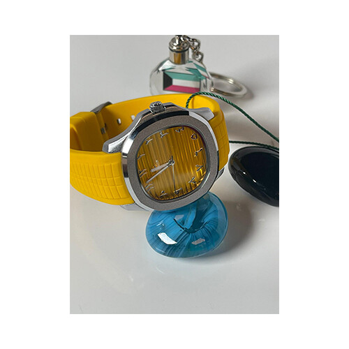 Watch - FITRON  - Brand - For Men Sport Watch Rubber Yellow-in Yellow Border Silver SKU-224
