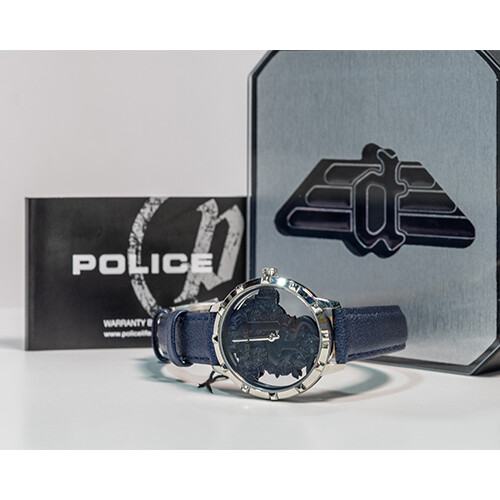 Men Watch Police Blue - Orginal - Ontime Agent             SKU-327