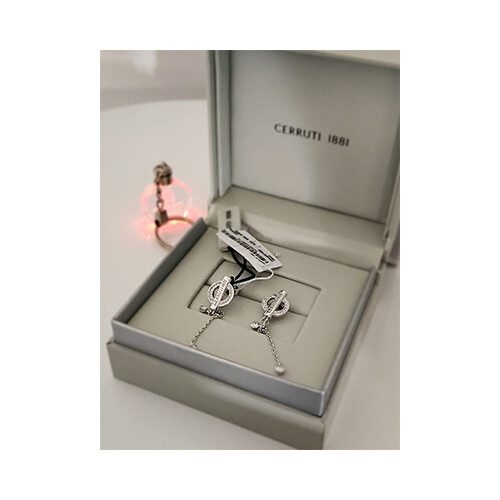 Cerruti 1881 - Ear Ring - Silver Black - Silver             SKU-345