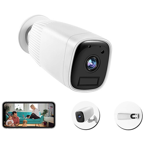 Create Great Wireless WiFi Camera Powered by 12000 mAh Rechargeable Battery, 1080P  2-Way Audio, SKU