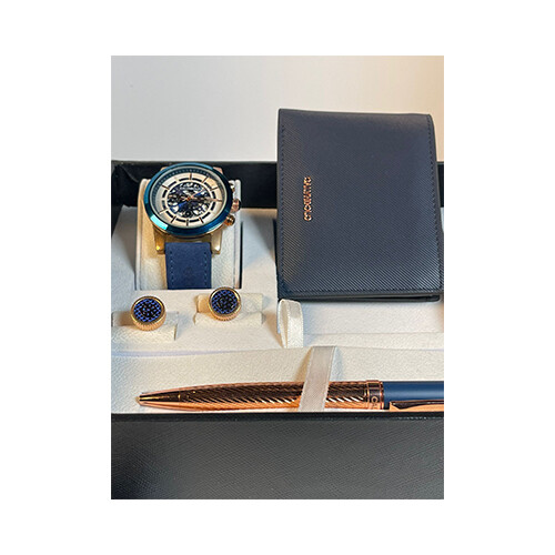 Calvnbolo Men Watch Set with wallet Blue and Black sets             SKU-477