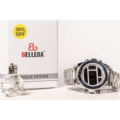 Watch -  Brand - BELLEDA - for Men- Color - Silver Digital             SKU-544