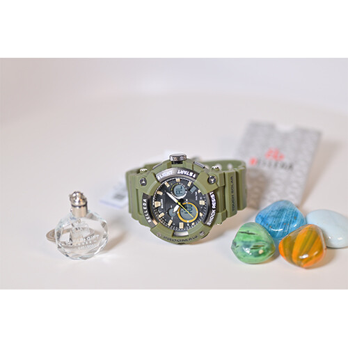 Watch -  Brand - BELLEDA - for Men- Color - Green in Black             SKU-552