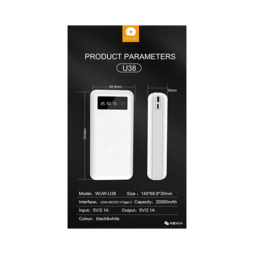 U38 Power Bank 200000 mAH             SKU-835