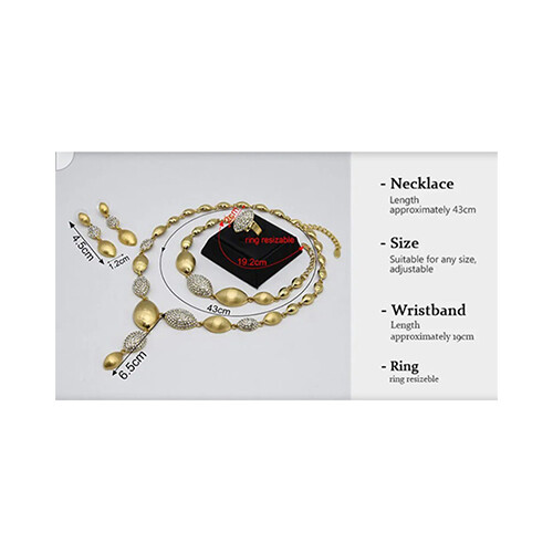 Bridal Wedding Necklace And Earring 18K Gold Plated             SKU-1032