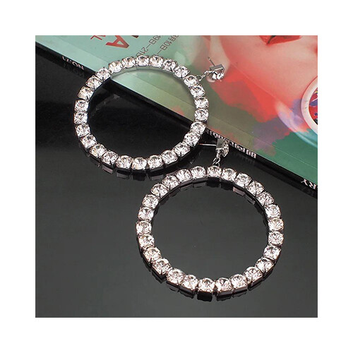 Luxury Rhinestones Charm Hoop Earrings Women             SKU-1081