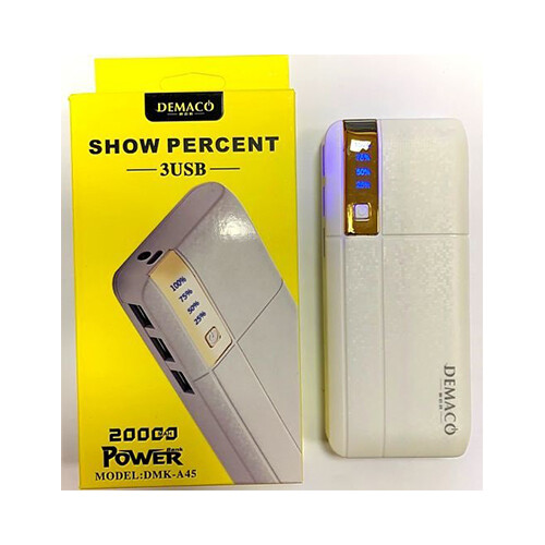 Demaco 3 USB Power Bank - 20000 MAH POWER BANK - DMK-A45             SKU-1309