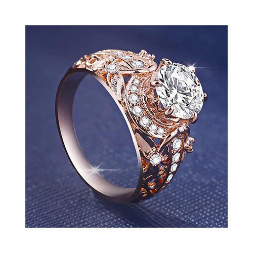 Rose Gold Diamond Ring for Womens             SKU-2084