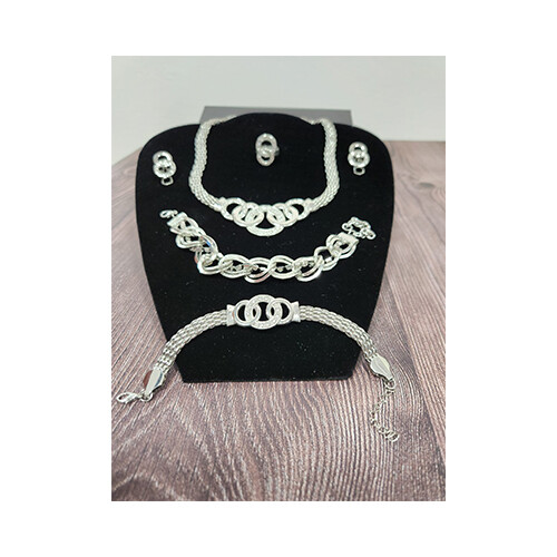 Necklace Set Silver + Rings Set             SKU-2024