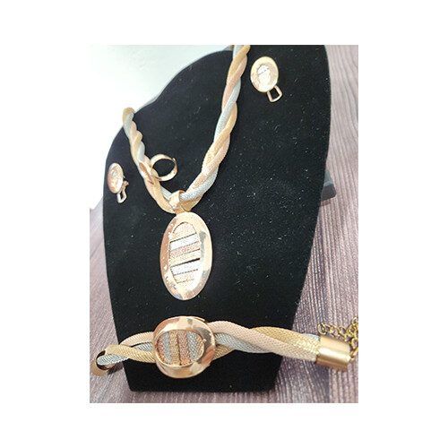 Necklace Set Gold Cartier Shape &  Rigns Set             SKU-2029