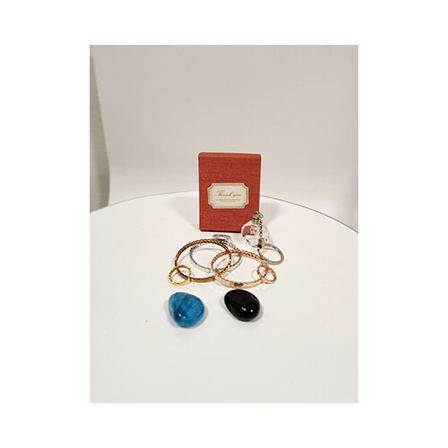 Bracelet with Ring Set set of 3 Bracelet 3 Rings Multi Color             SKU-1437