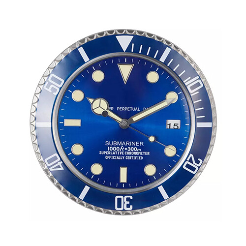 Rolex Wall Clock - Blue Color             SKU-1837