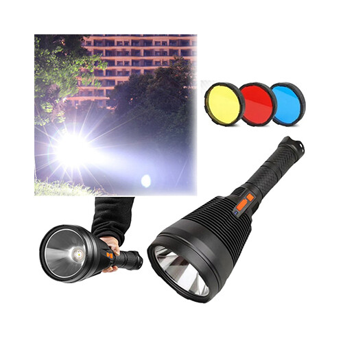 Super Bright Flash Light W5118 with Color Lense Blue Red Green             SKU-1926