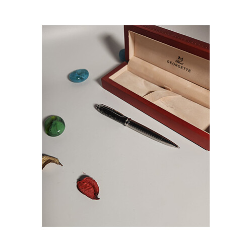 Georgette Pen for Men Silver Black             SKU-234