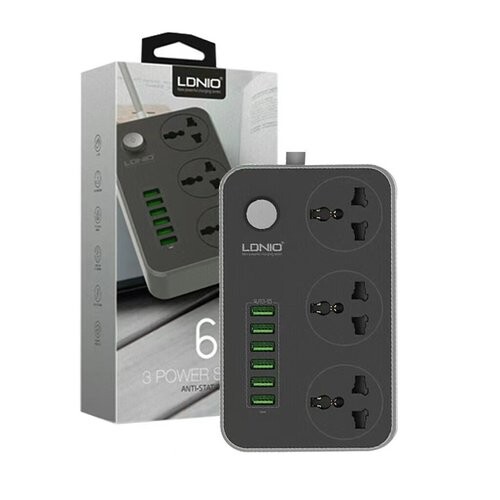 LDNIO 6 USB Auto max 3.4A 3 powers socket  SC3604   - SKU-2153