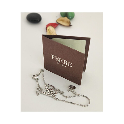 Ferre Milano Silver Necklace F.M           SKU-1992