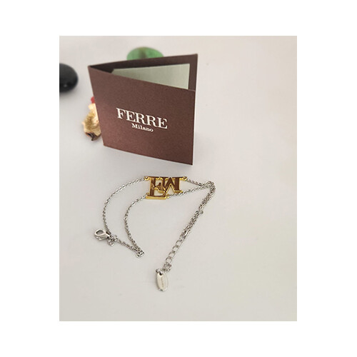 Ferre Milano Silver & Gold  Necklace F.M           SKU-1993