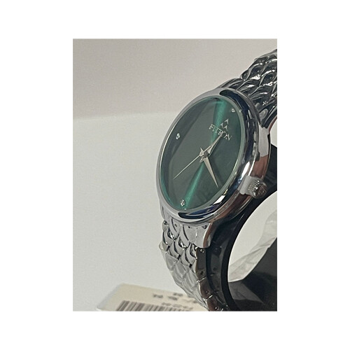Fitron Watch -  Silver Steel inner Green for Women             SKU-94