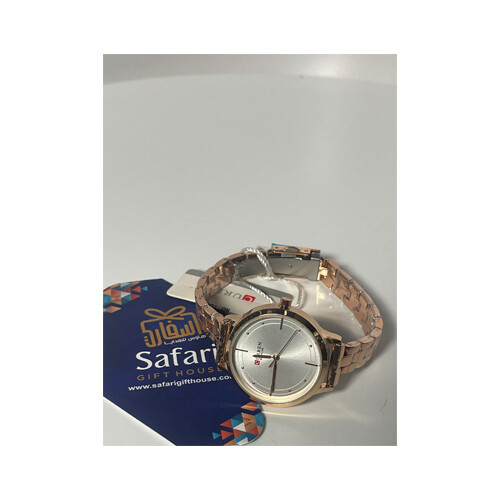 Curren Brand Watch  - Steel bronze in White             SKU-180