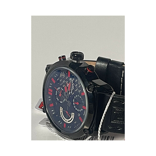 NaviStar Brand Men Watch Leather Black in Red             SKU-187
