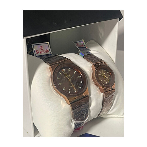 Sveston Watch Set for Men & Women Steel Brown             SKU-192