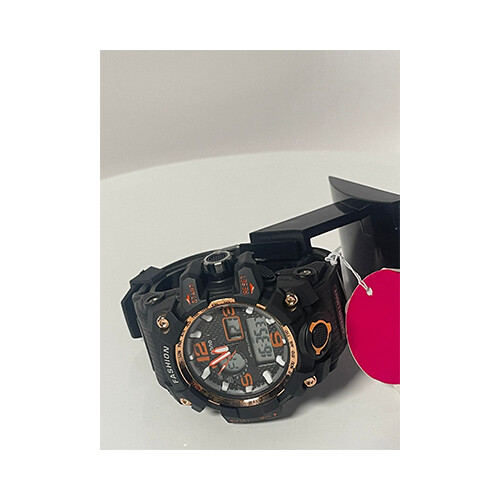 Men Watch Full Black in Orange Rubber WaterProof             SKU-228