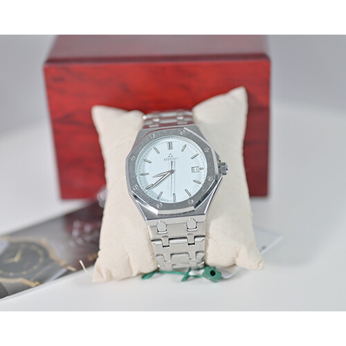 Watch - FITRON  - Brand - for Men - Color - Silver  - Inner White (Strap Steel )             SKU-537